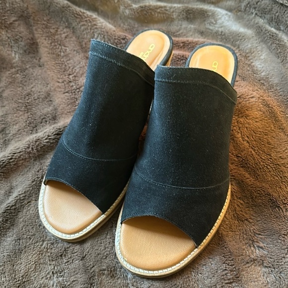 Andre Assous Shoes - ANDRE ASSOUS Siri Black Suede Slip On Slide Mule Black Sz 8